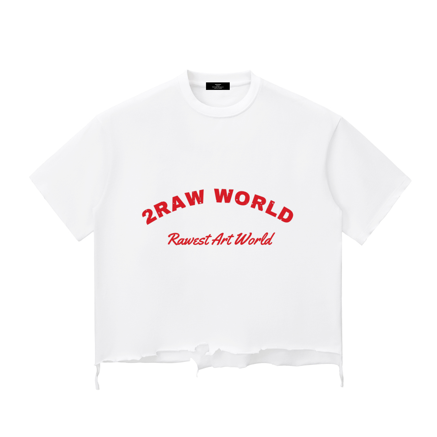 2RAW Snow Wash Raw-Hem Boxy Tee