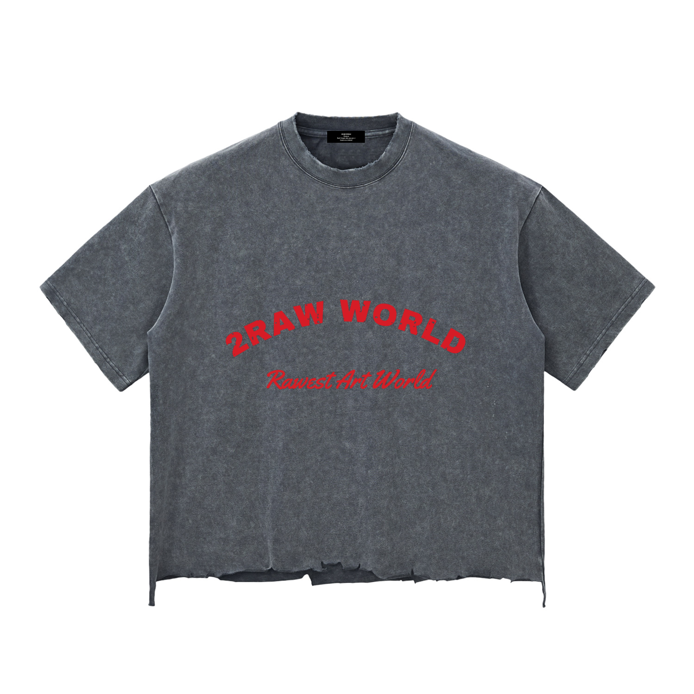 2RAW Snow Wash Raw-Hem Boxy Tee