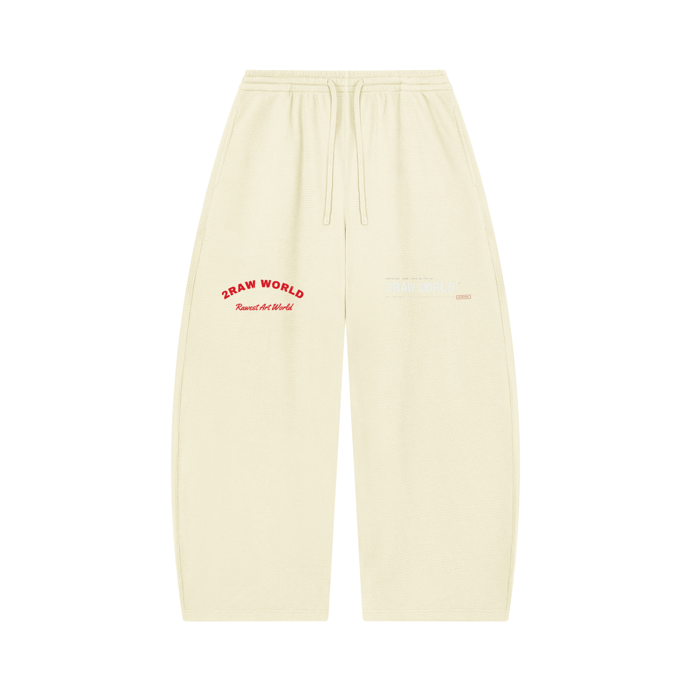 2RAW Waffle Barrel Leg Pants — Oat Gray