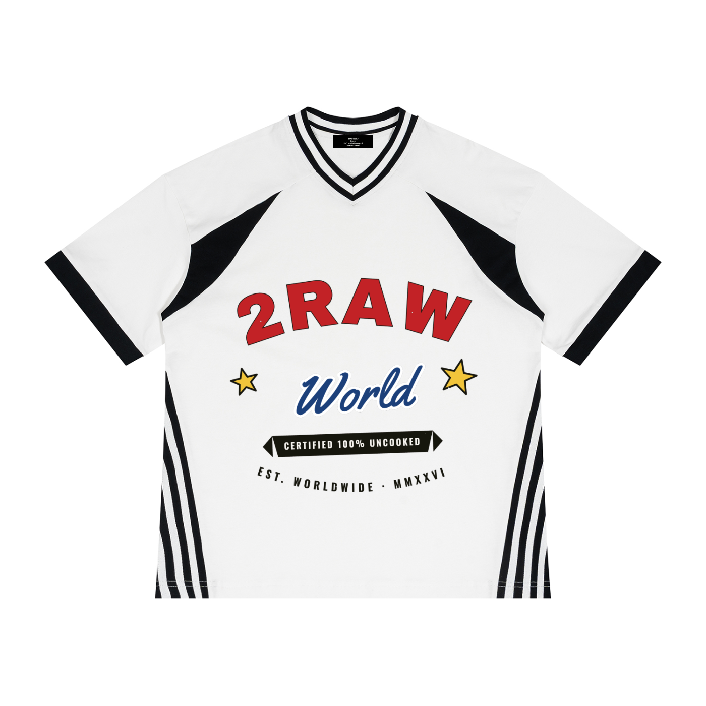 2RAW Color Block V-Neck Tee