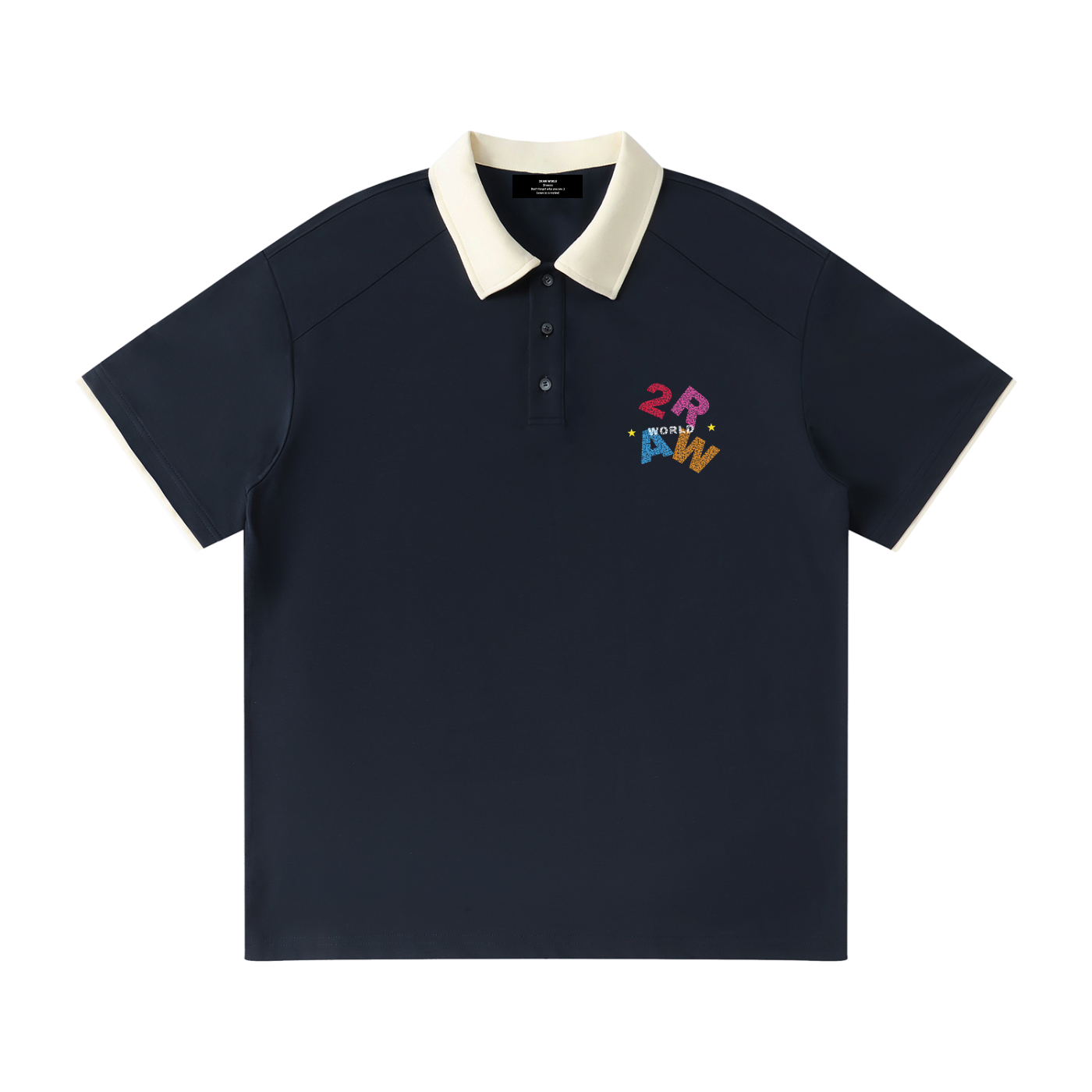2RAW Contrast Collar Raglan Polo