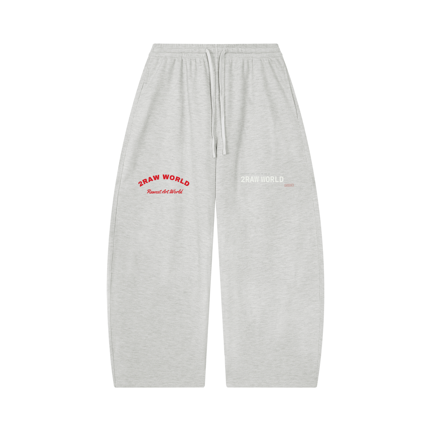 2RAW Waffle Barrel Leg Pants — Oat Gray