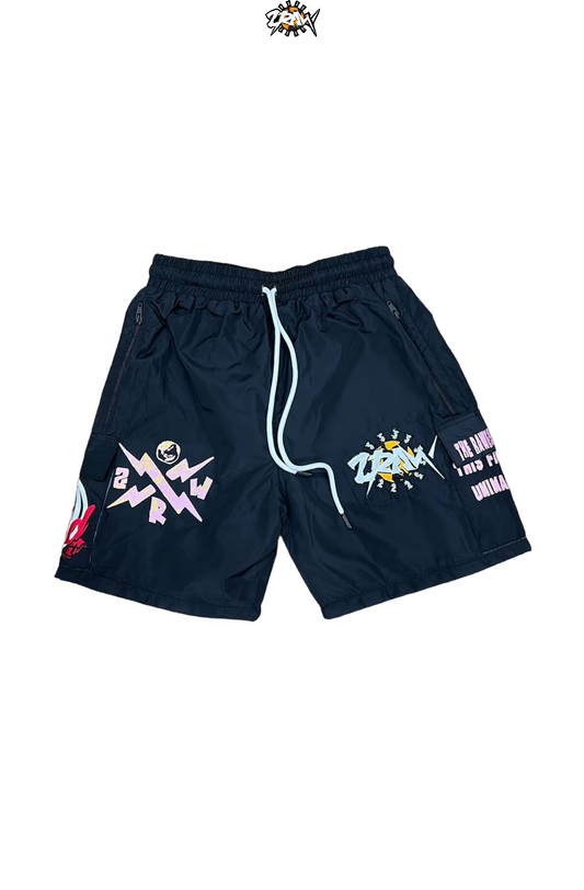 2RAW PARASHOOT SHORTS BLACK